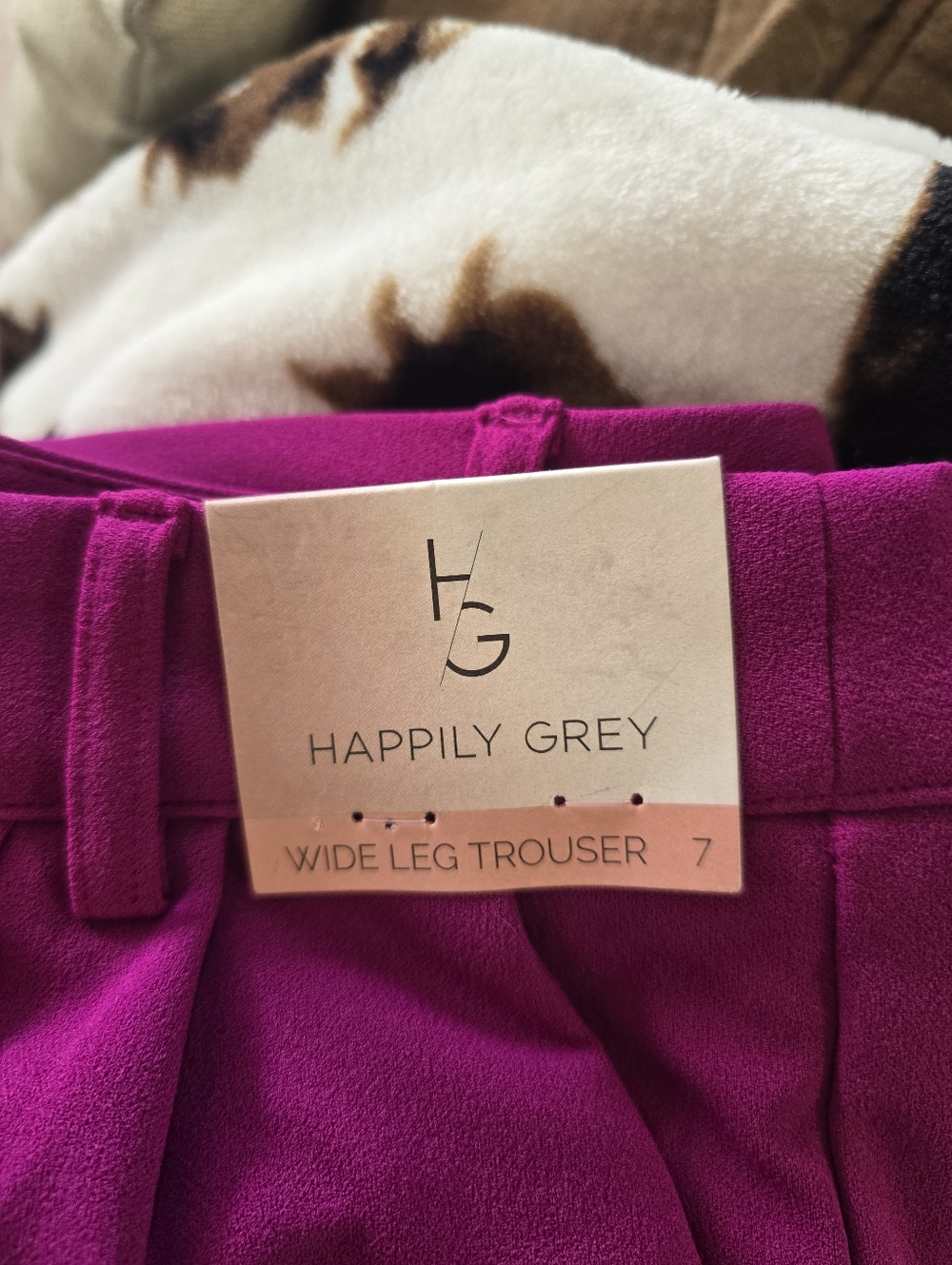 Happily Grey Wide Leg Trouser in Bright Fuchsia